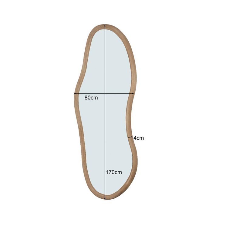 Brix Sophie Wall Mirror - Abstract - Large - Natural - Wood - 80cm x 170cm