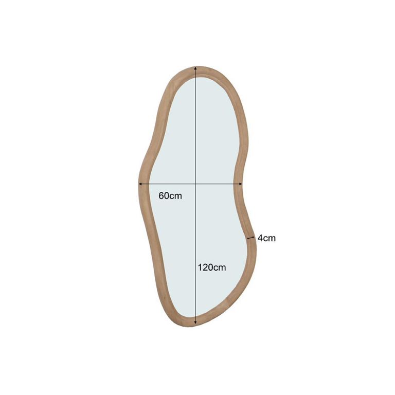 Brix Sophie Wall Mirror - Abstract - Medium - Natural - Wood - 60cm x 120cm