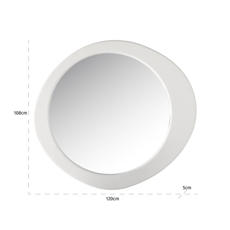 Bloomstone Wall Mirror - Oval - White - 108cm x 120cm