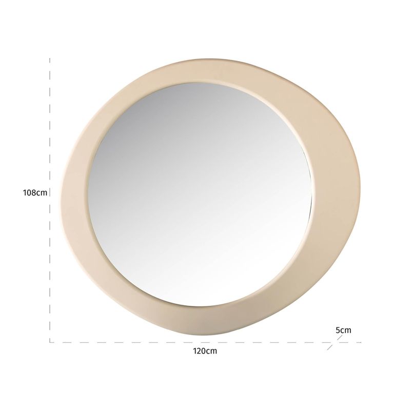 Clayton Wall Mirror - Oval - Beige - 108cm x 120cm