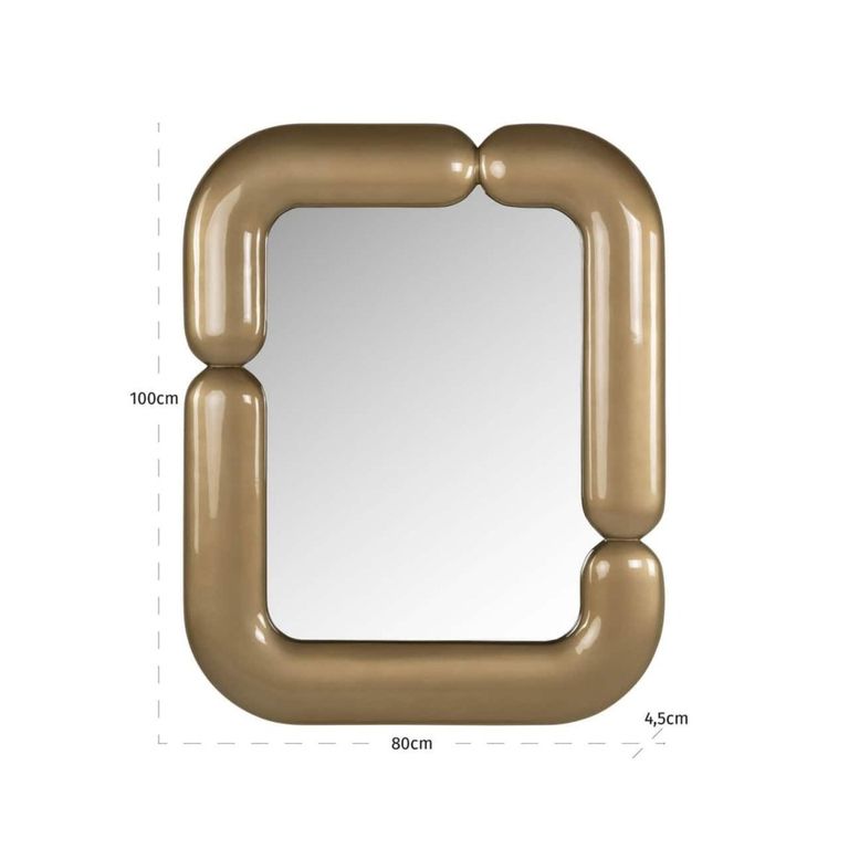 Aubry Wall Mirror - Gold - Metal - 80cm x 100cm