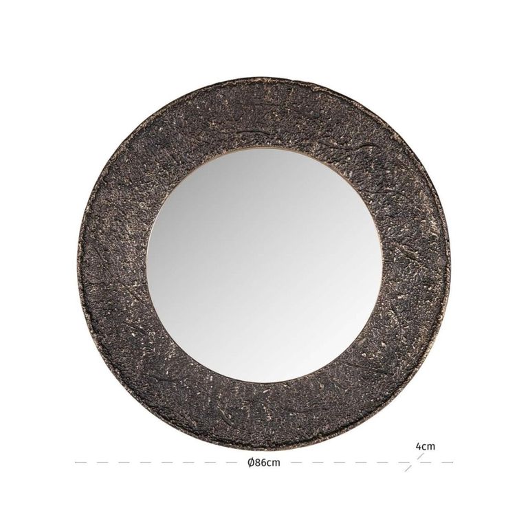 Jamel Wall Mirror - Round - Bronze - Aluminum - 86cm x 4cm