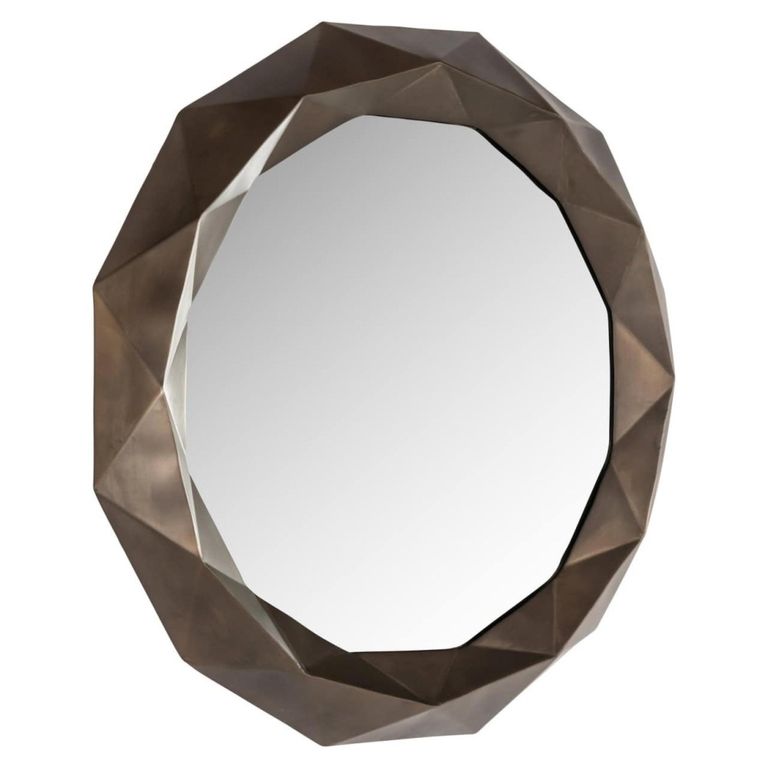 Jameli Wall Mirror - Round - Gold - Metal - 81.5cm x 7cm