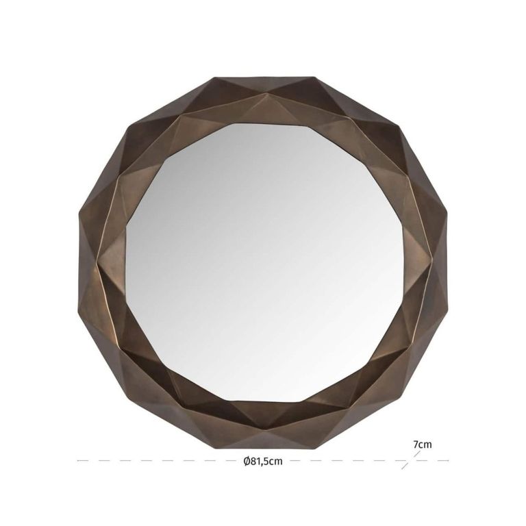 Jameli Wall Mirror - Round - Gold - Metal - 81.5cm x 7cm