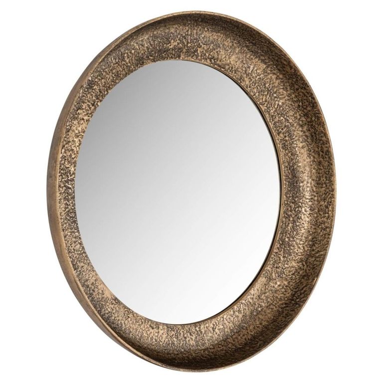 Laraya Wall Mirror - Round - Gold - Aluminum - 91cm x 11cm