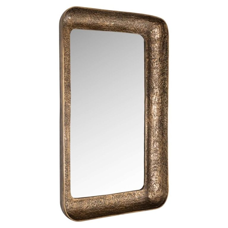 Loan Curved Wall Mirror - Antique Brass - Aluminum - 120cm x 80cm