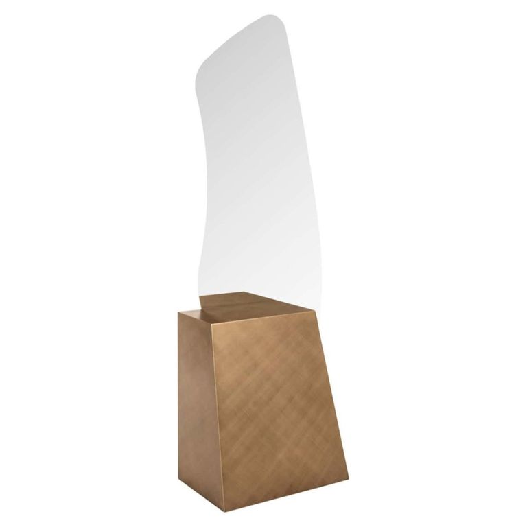 Mayla Floor Mirror - Abstract - Brushed Gold - Metal - 75cm x 40.5cm