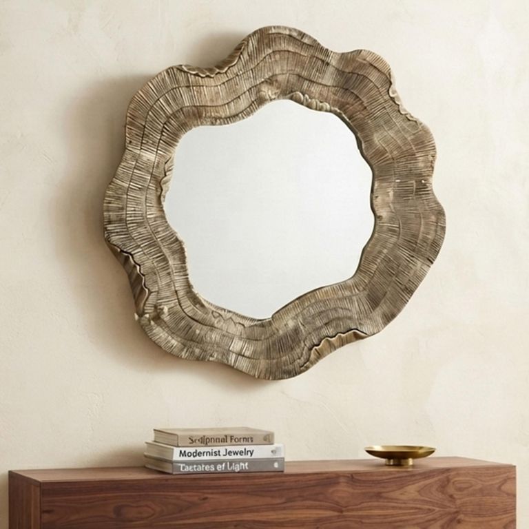 Elia Wall Mirror - Abstract - Gold - Aluminium - 90cm x 5cm