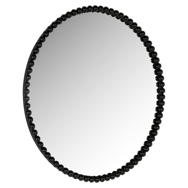 Laureen Wall Mirror - Round - Black - Metal - 80cm x 3cm