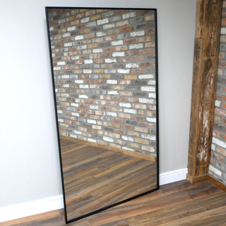 Leaner Mirror - Large - Black - Metal