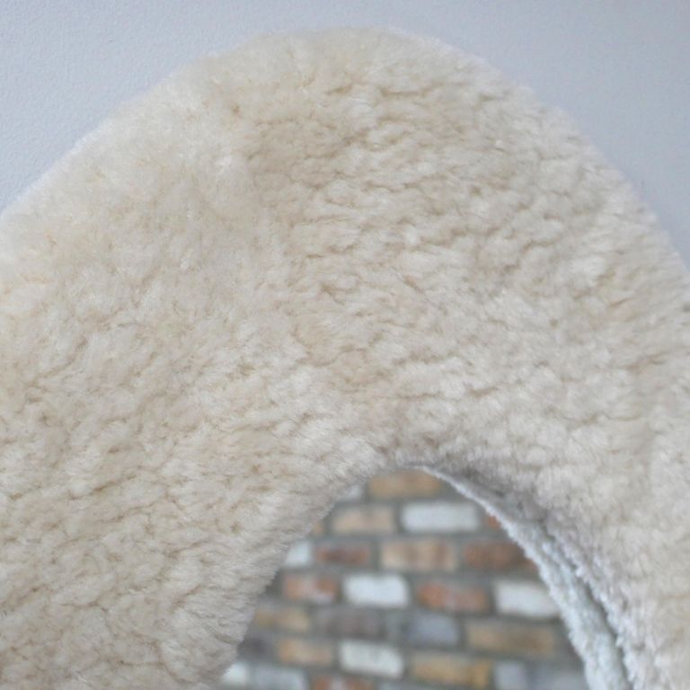 Leaner Mirror - Abstract - Cream - Teddy Fabric