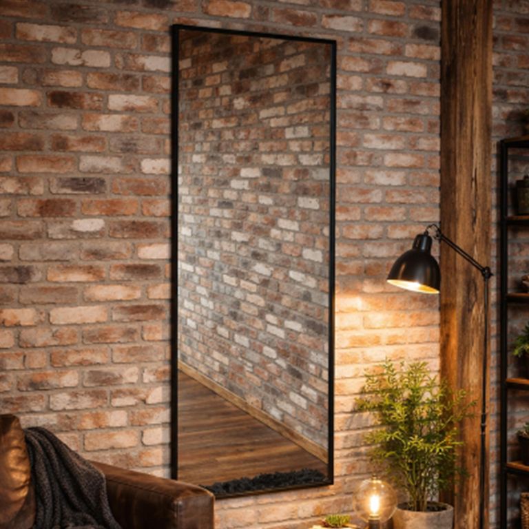 Wall Mirror - Large - Black - Metal
