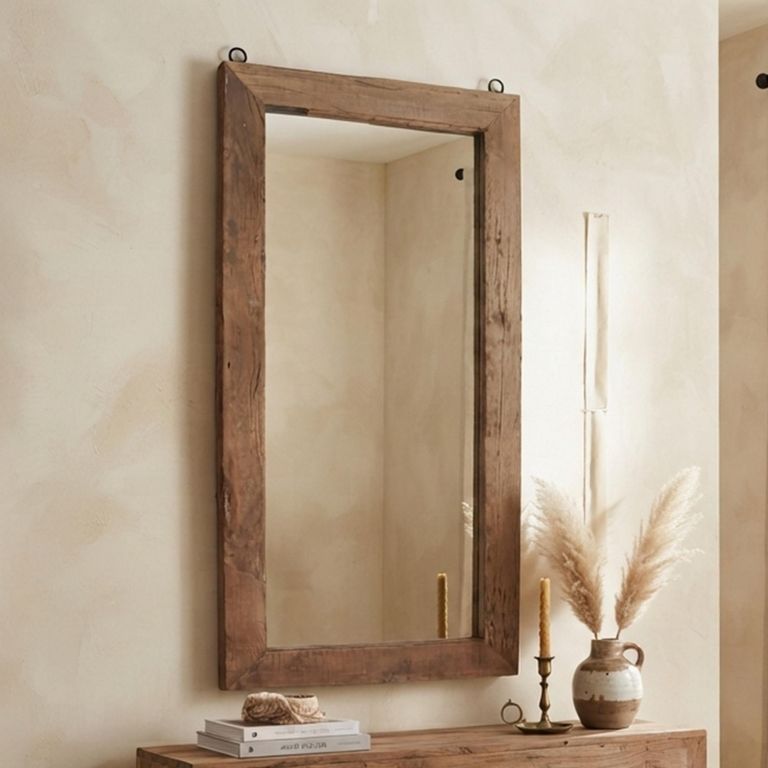 Bassano Wall Mirror - Natural - Teak Wood - 85cm x 175cm