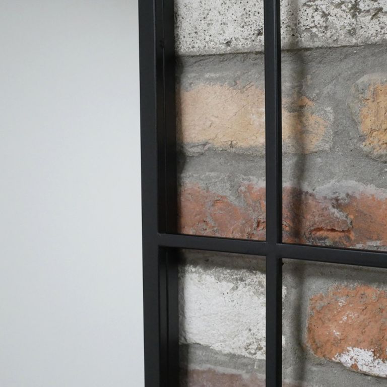 Industrial Wall Mirror - Arch - Black - Metal - 60cm x 95cm