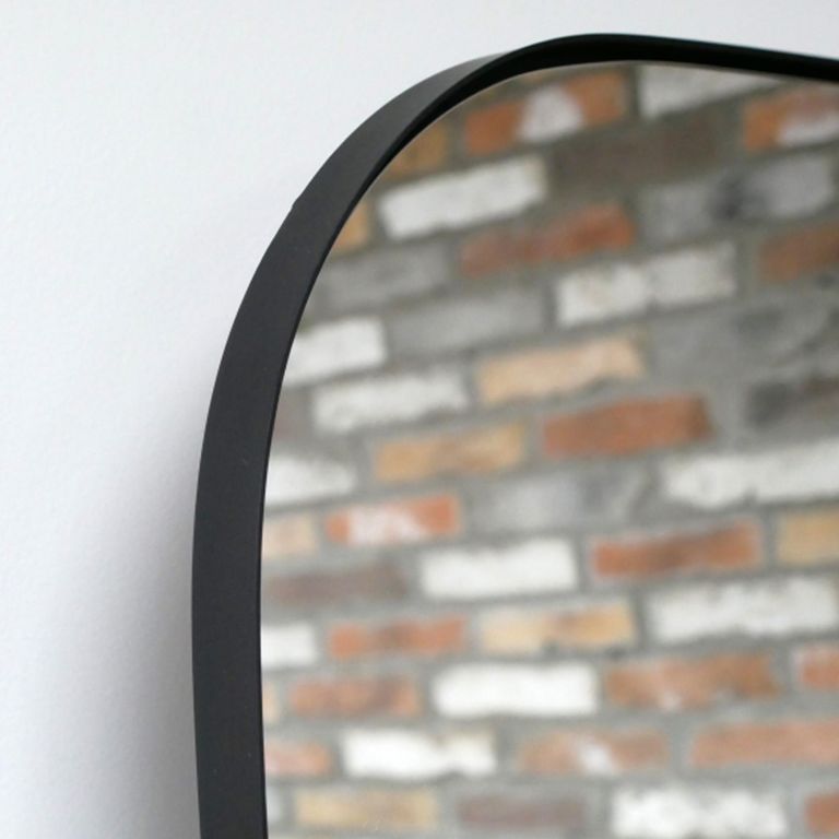 Leaner Mirror - Curved - Black - Metal - 80cm x 170cm