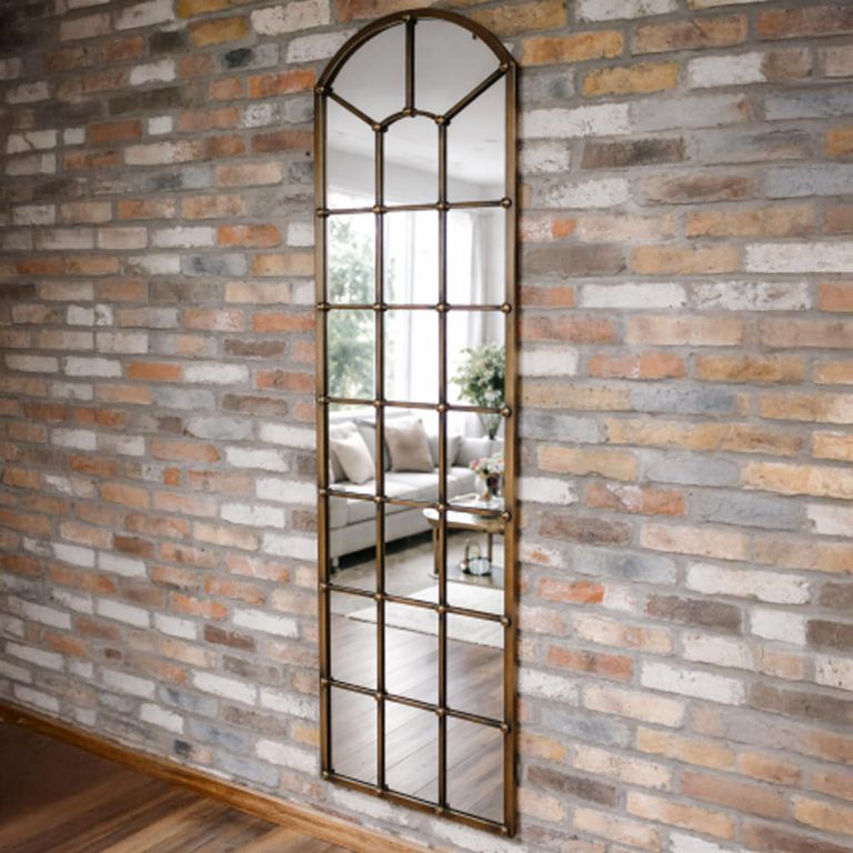 Window Mirror - Arch - Antique Bronze - Metal - 51cm x 190cm