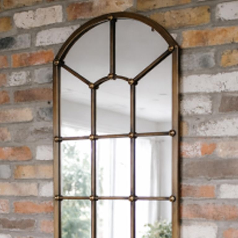 Window Mirror - Arch - Antique Bronze - Metal - 51cm x 190cm