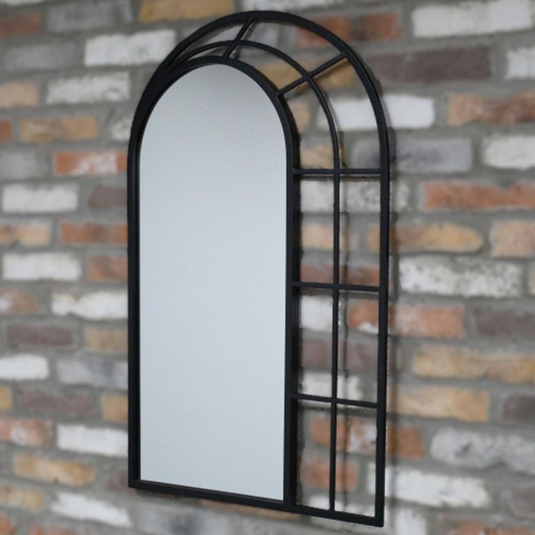 Industrial Wall Mirror - Arch - Black - Metal - 60cm x 95cm