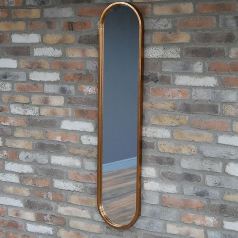 Wall Mirror - Oval - Copper - Metal - 29cm x 130cm