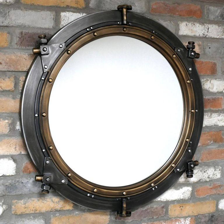 Wall Mirror - Round - Antique Bronze - Metal - 85cm x 85cm