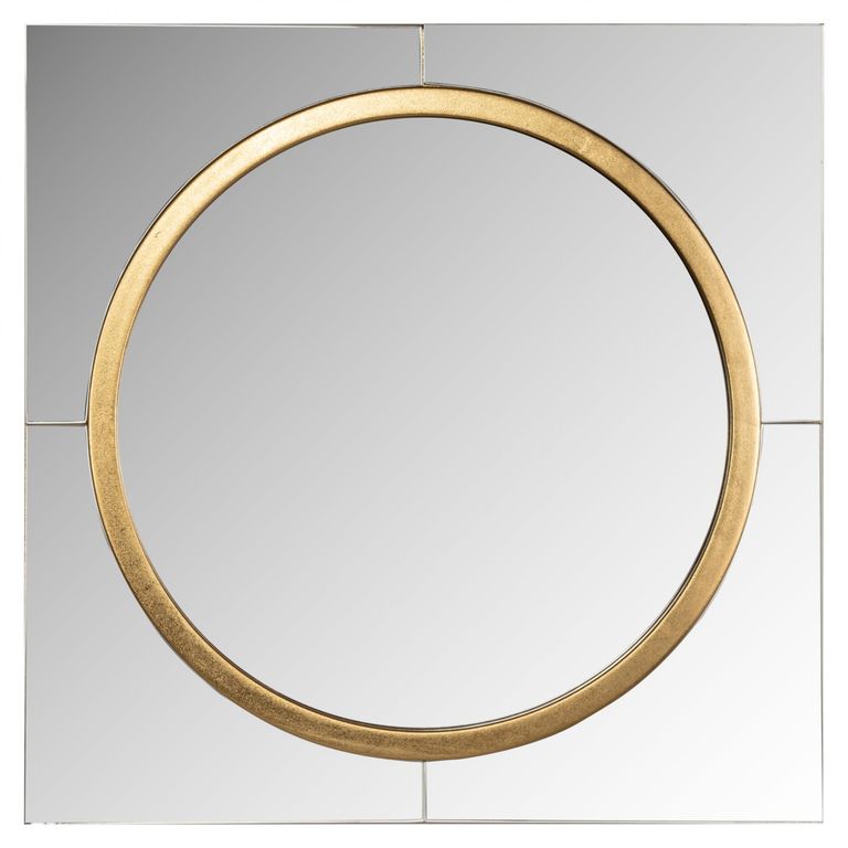 Briana Gold Square Wall Mirror