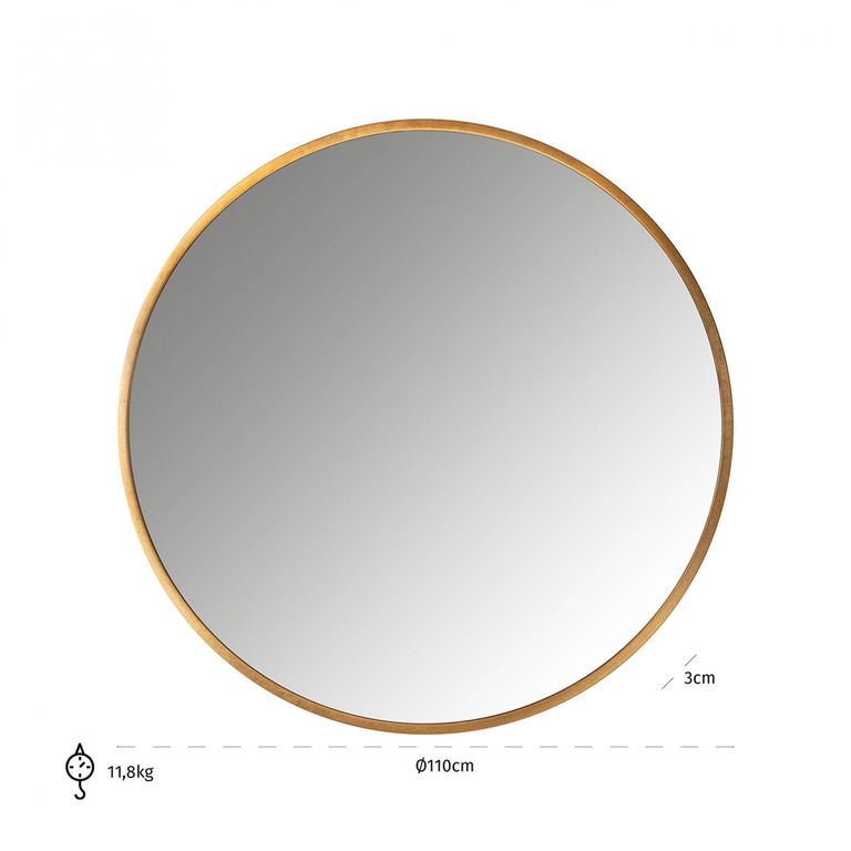 Maevy Gold Round Wall Mirror - 110cm x 110cm
