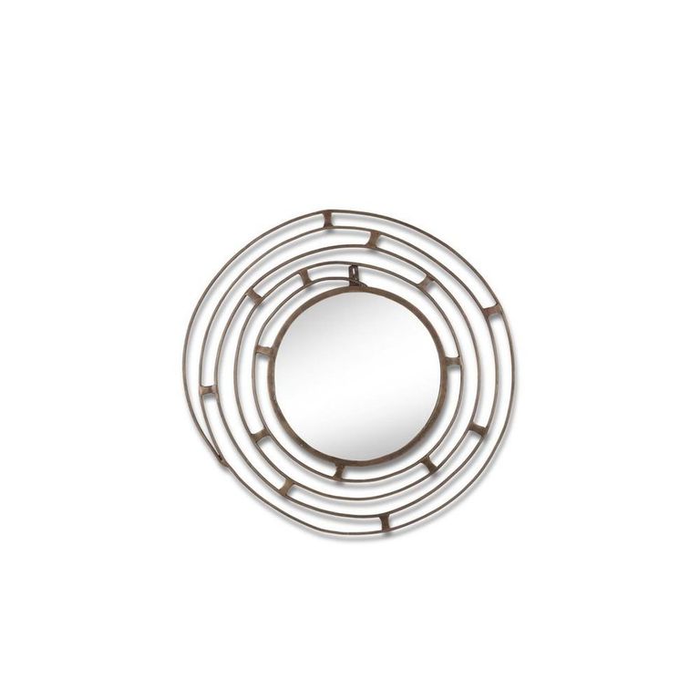 Concentric Circles Wall Mirror - Bronze - Metal - 79cm x 79cm