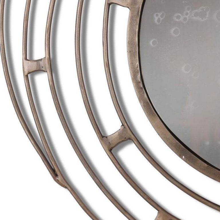 Concentric Circles Wall Mirror - Bronze - Metal - 79cm x 79cm