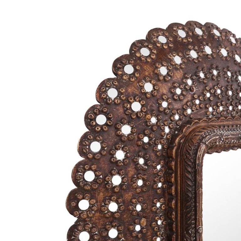 Peacock Wall Mirror - Large - Ornate Design - Bronze - Metal - 115cm x 145cm