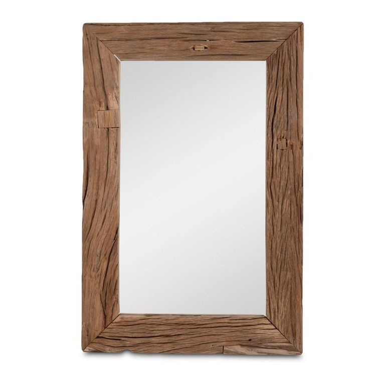 Wall Mirror - Natural Weathered - Wooden - 60cm x 90cm