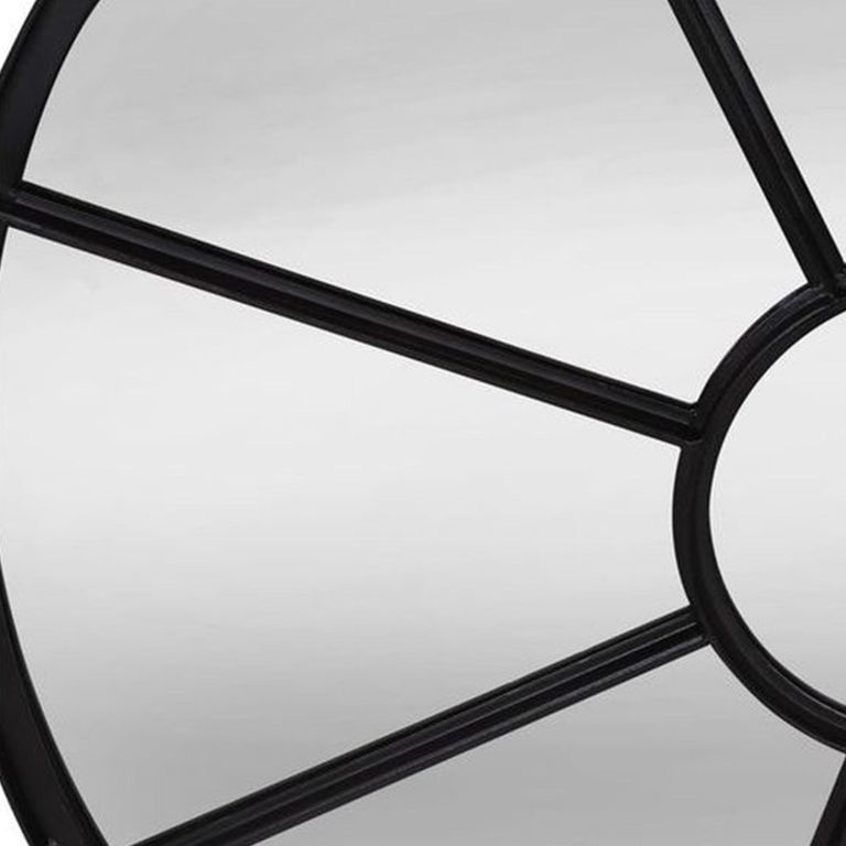 Wall Mirror - Round - Radial Sunburst - Black - Metal - 100cm x 100cm