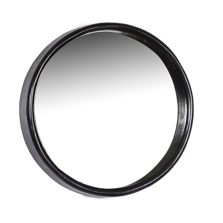 Brix Demy Wall Mirror - Round - Black - Mango Wood - 80cm x 80cm
