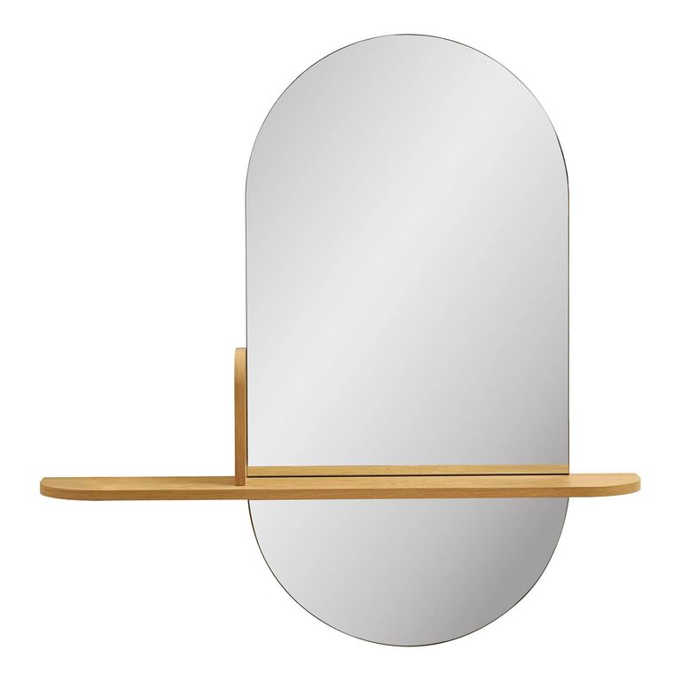 Barco Wall Mirror - with Shelf - Oval - Natural - Glass - 92cm x 94.5cm