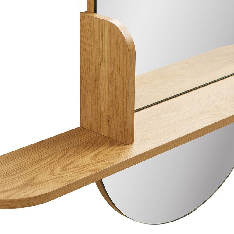 Barco Wall Mirror - with Shelf - Oval - Natural - Glass - 92cm x 94.5cm