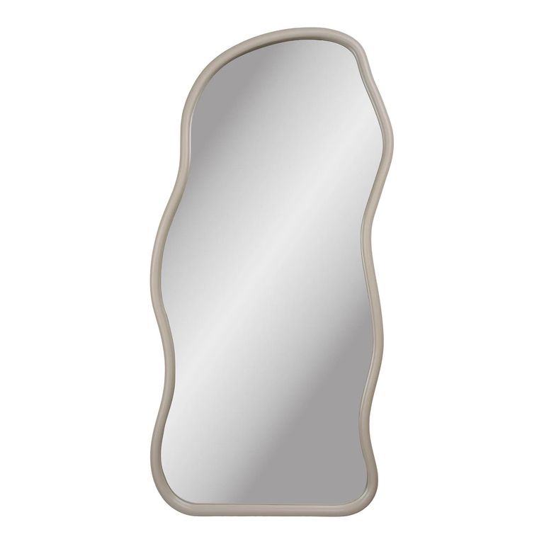 Bega Wall Mirror - Abstract - Beige - Glass and Pine Wood - 89cm x 180cm