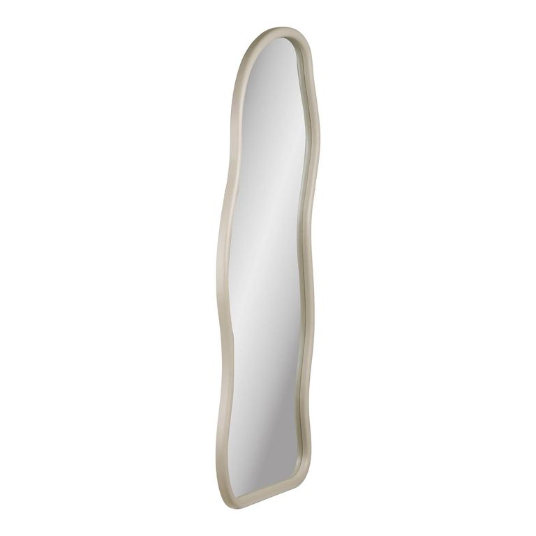 Bega Wall Mirror - Abstract - Beige - Glass and Pine Wood - 89cm x 180cm