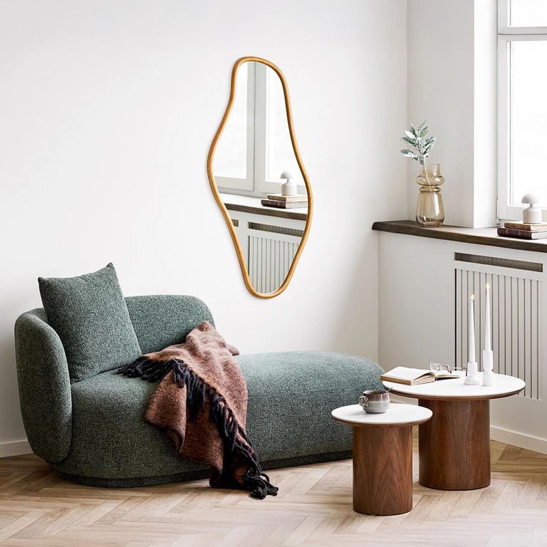 Brandsby Wall Mirror - Abstract - Natural - Pine Wood - 60cm x 120cm