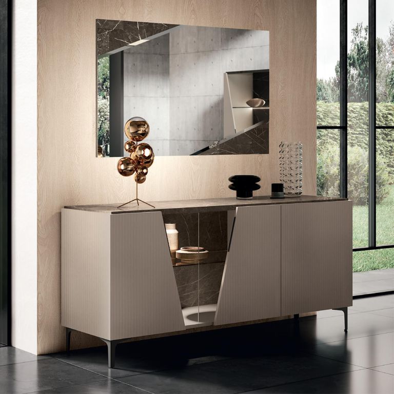 Fidia Italian Wall Mirror - Marquinia Marble Effect