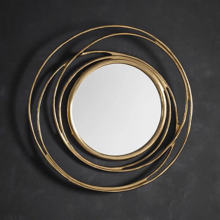 Clearance - Allende Wall Mirror - Round - Satin Gold - 66cm x 66cm - A634