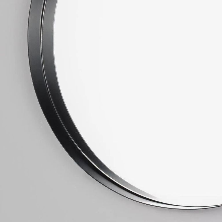 Clearance - Yard Thin Round Black Deep Edge Wall Mirror - FSS15982