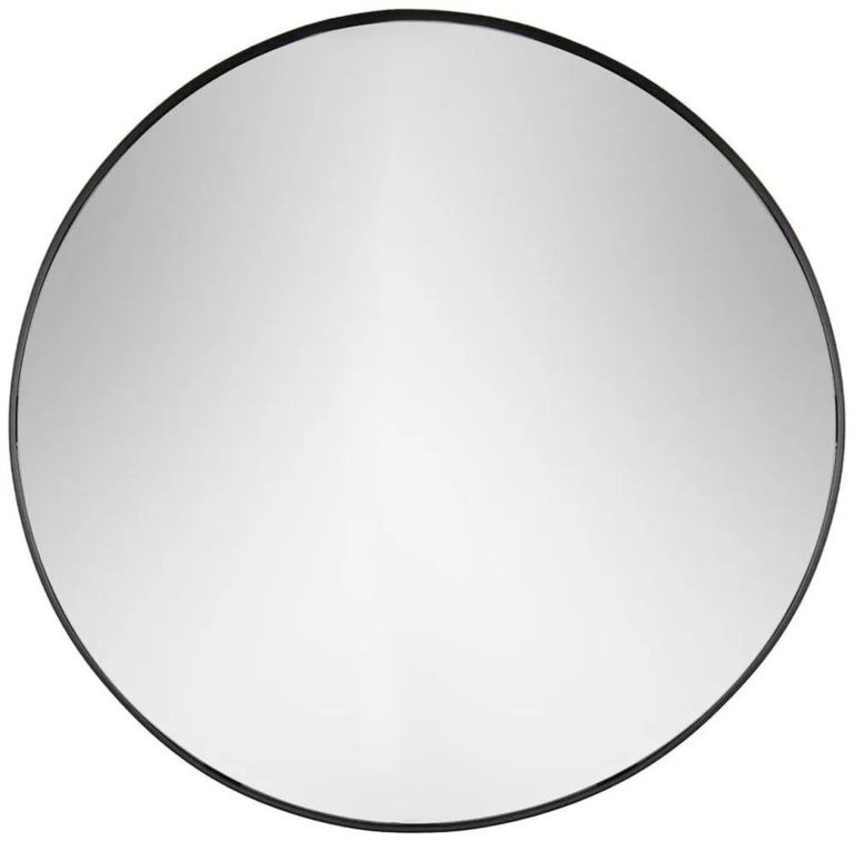 Clearance - Yard Thin Round Black Deep Edge Wall Mirror - FSS15982