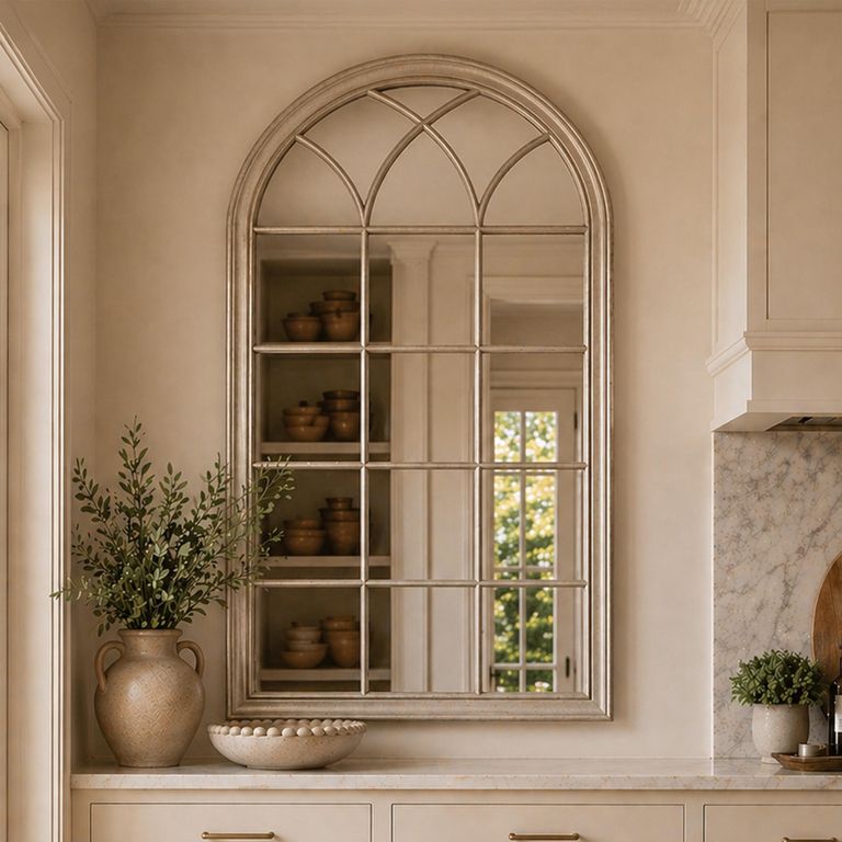 Isabella Gold and Champagne Arch Wall Mirror - 94cm x 175cm