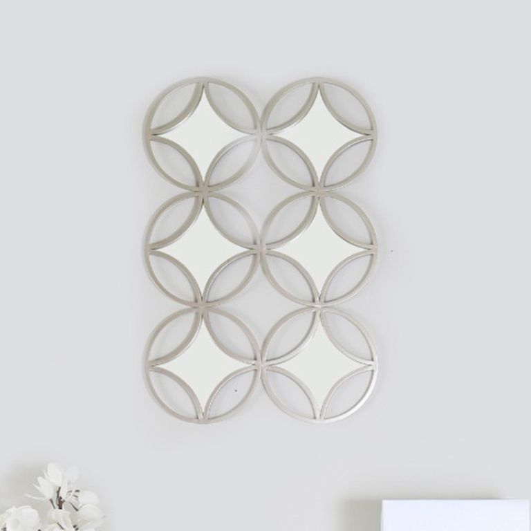 Wall Mirror - Silver Metal - 70cm x 107cm