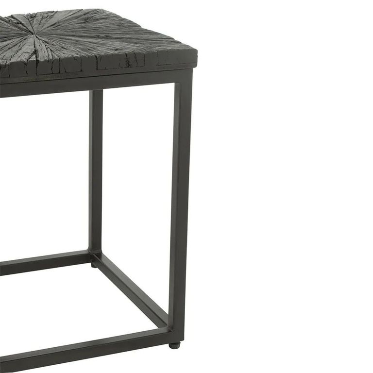 Shanil Nest of Tables - Square - 2 Tier - Sunburst - Black - Wood and Metal