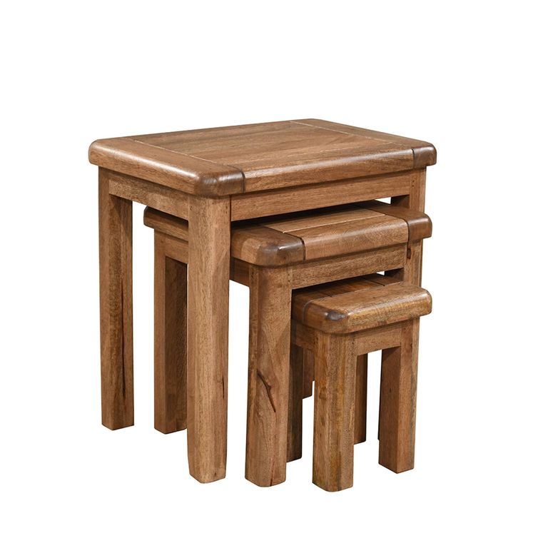 Dorset Nest of Table - 3 Tier - Rustic - Mango Wood