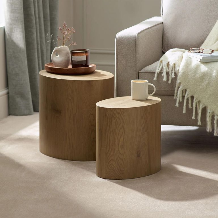 Toba Nest of 2 Tables - Oval - Light Oak