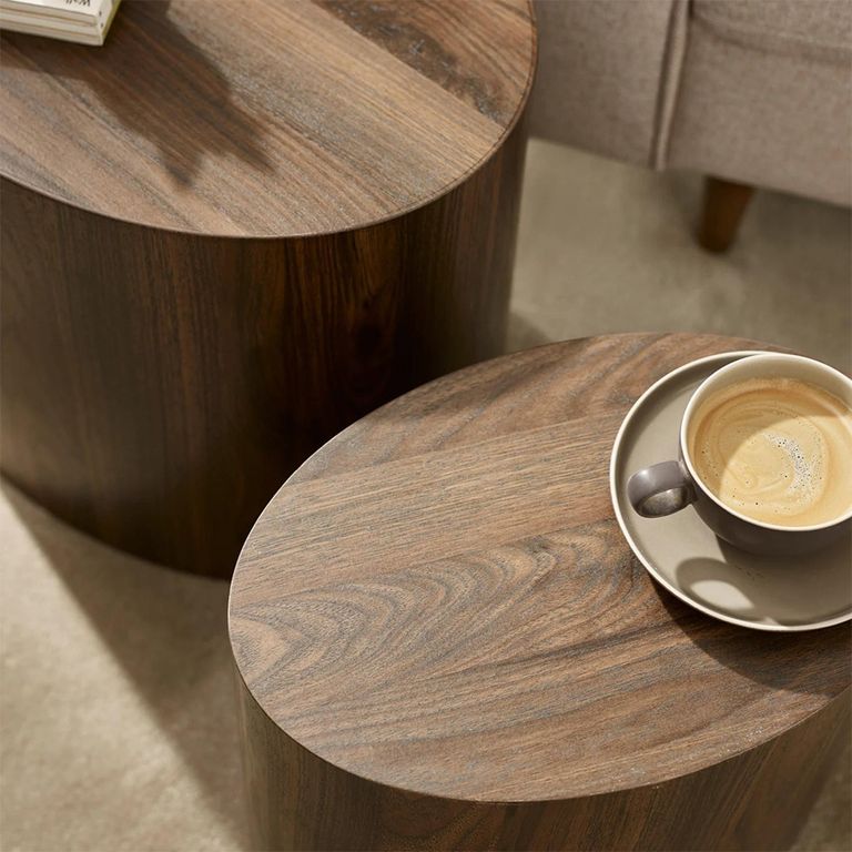 Toba Nest of 2 Tables - Oval - Walnut