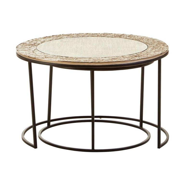 Akola Nest of 2 Tables - Round - Gold