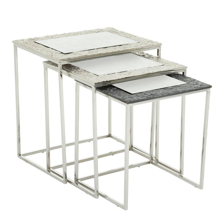 Akola Nest of 3 Tables - Square - Silver