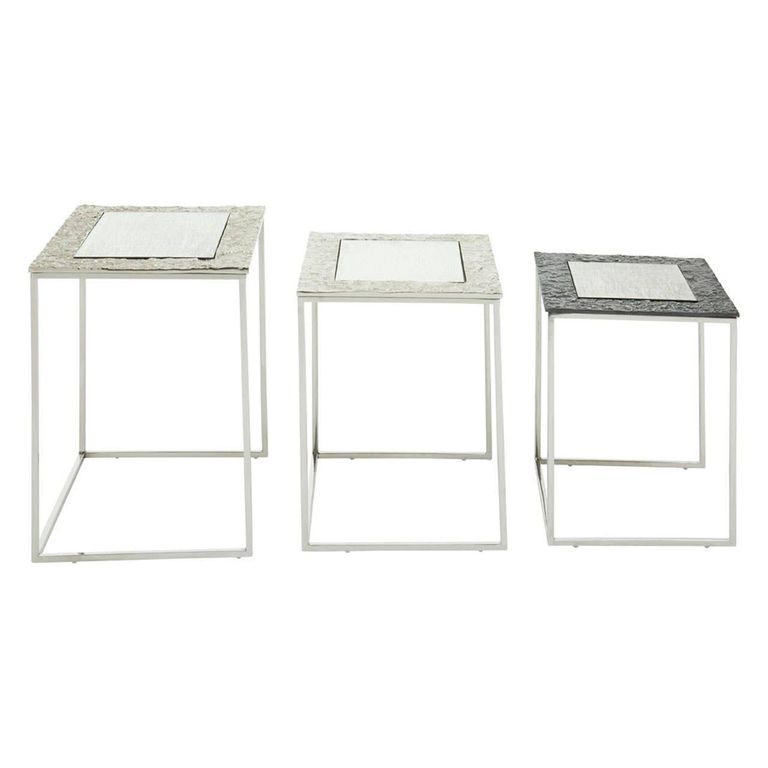 Akola Nest of 3 Tables - Square - Silver